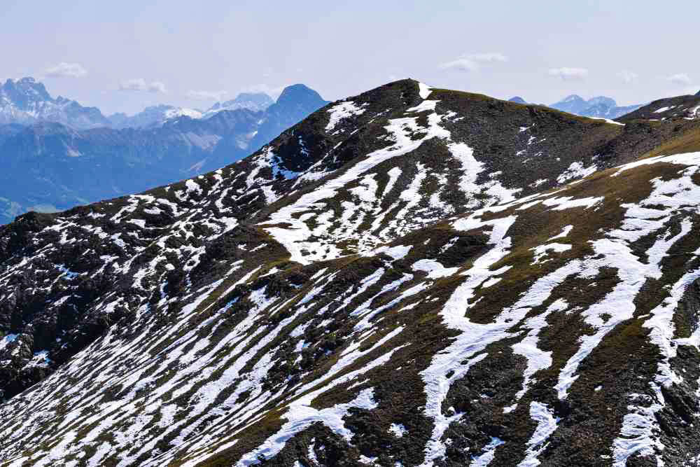 Rocky mountains with snow.