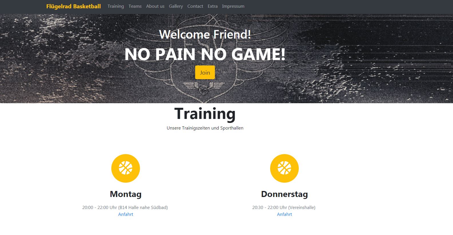 Screenshot Website Fluegelrad