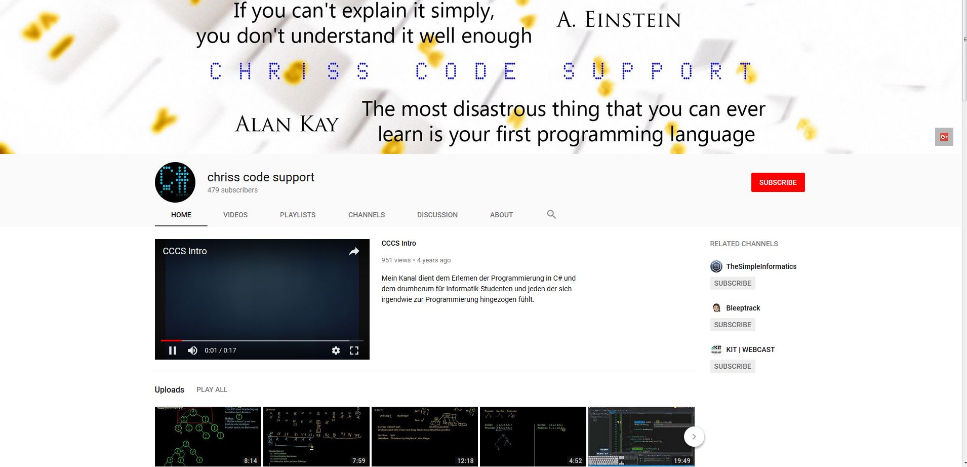 Screenshot Youtube Channel